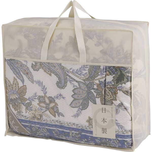 日本製 ダウン85%入羽毛合掛けふとん ブルー