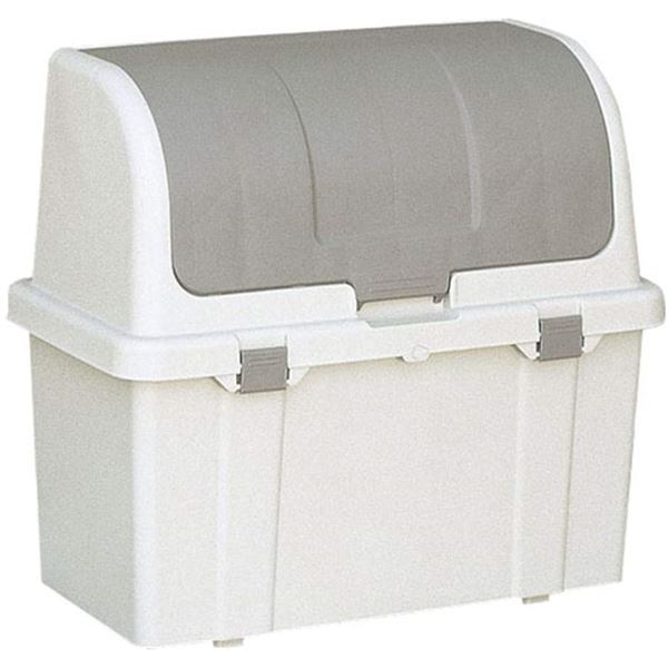 屋外用 ゴミ箱/ストッカー 220L グレー 幅86.5cm 仕切りなし仕様 ふた付き 庭 勝手口 ガレージ