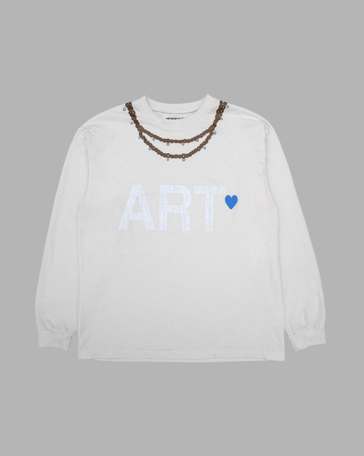 【THE MUSEUM VISITOR】 NECKLACE PRINTED PIGMENT LONG SLEEVE : IVORY