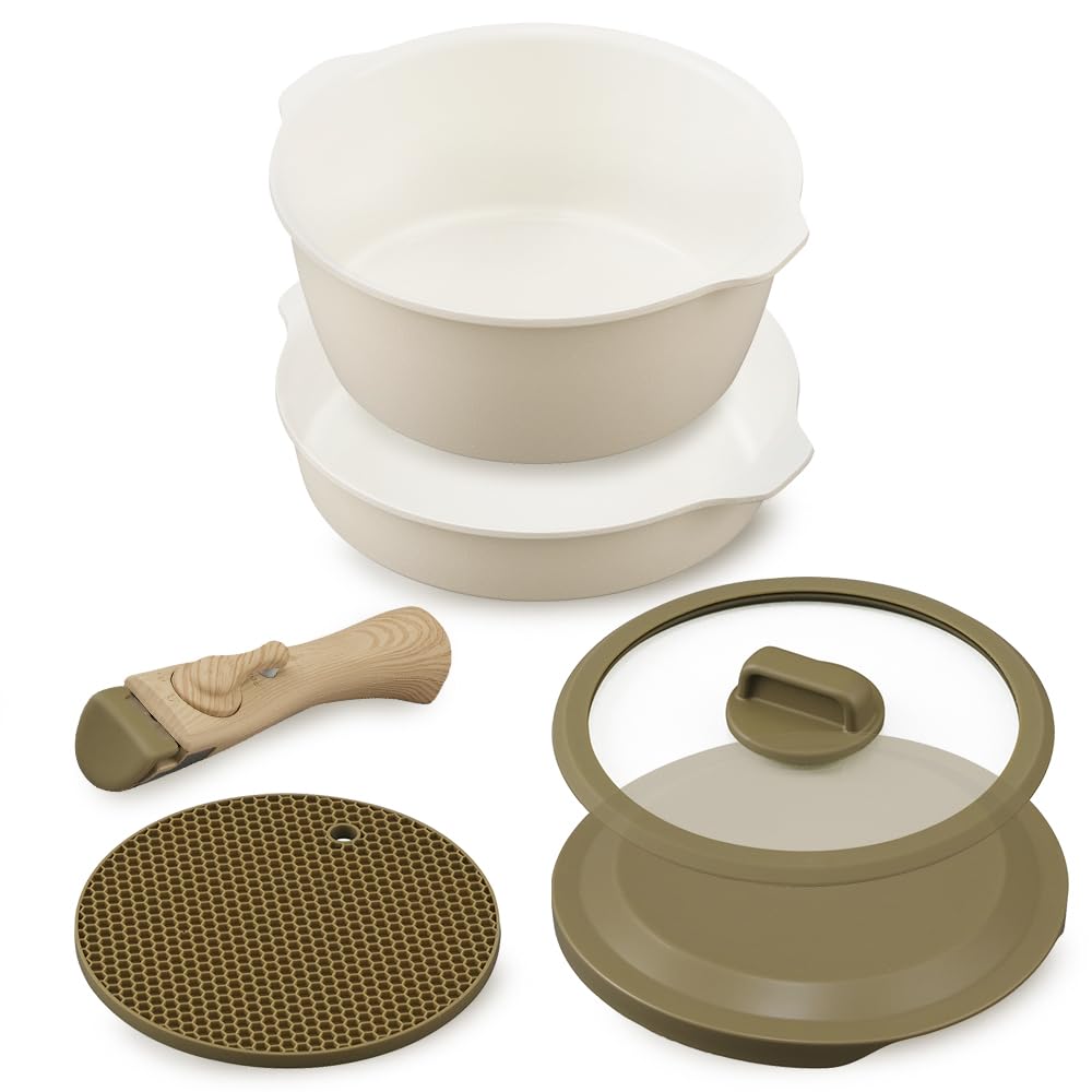 フライパンセット お皿になるフライパン6点セット ガス火& IH対応 セラミックコーティングでこびりつきにくくお手入れ簡単 フライパンがそのままかわいいお皿に 熱伝導性が高いので節電対策にも オ