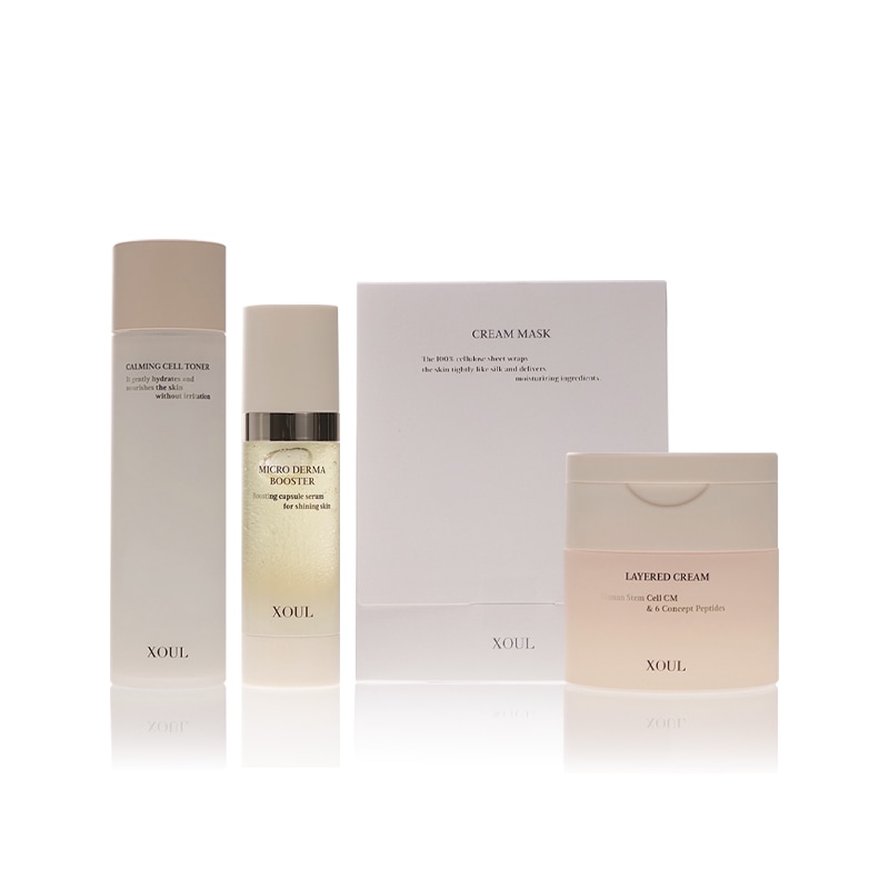 【MOCHI PICK】 【9/8~12】 ハイエンドスキンケアSET マイクロダーマブースター30ml/ソリューションクリームマスク5枚/レイヤードクリーム50g/カーミングセルトナー130ml