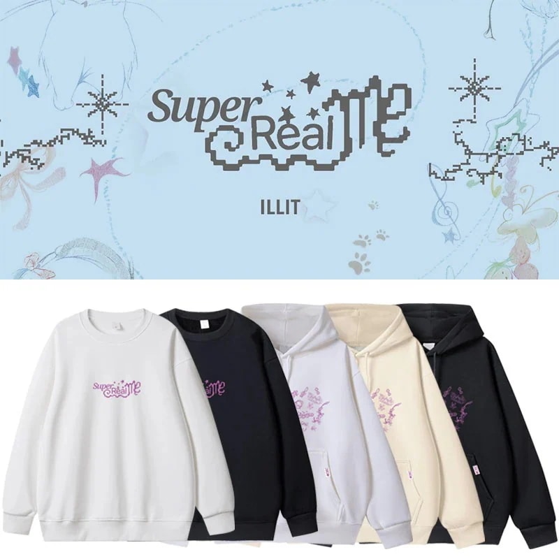 illitコンサート応援スウェットシャツプリントトップス薄手春2枚購入でカード1パスケース