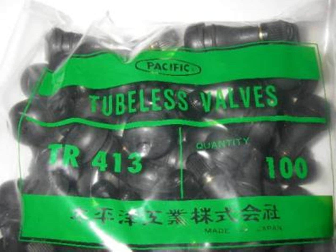 太平洋工業 チューブレスタイヤゴムバルブ 100個セット TR413CL パッキン付き 太平洋パシフィック TR-413 チューブレスタイヤ用スナップインバルブ 安心の日本製