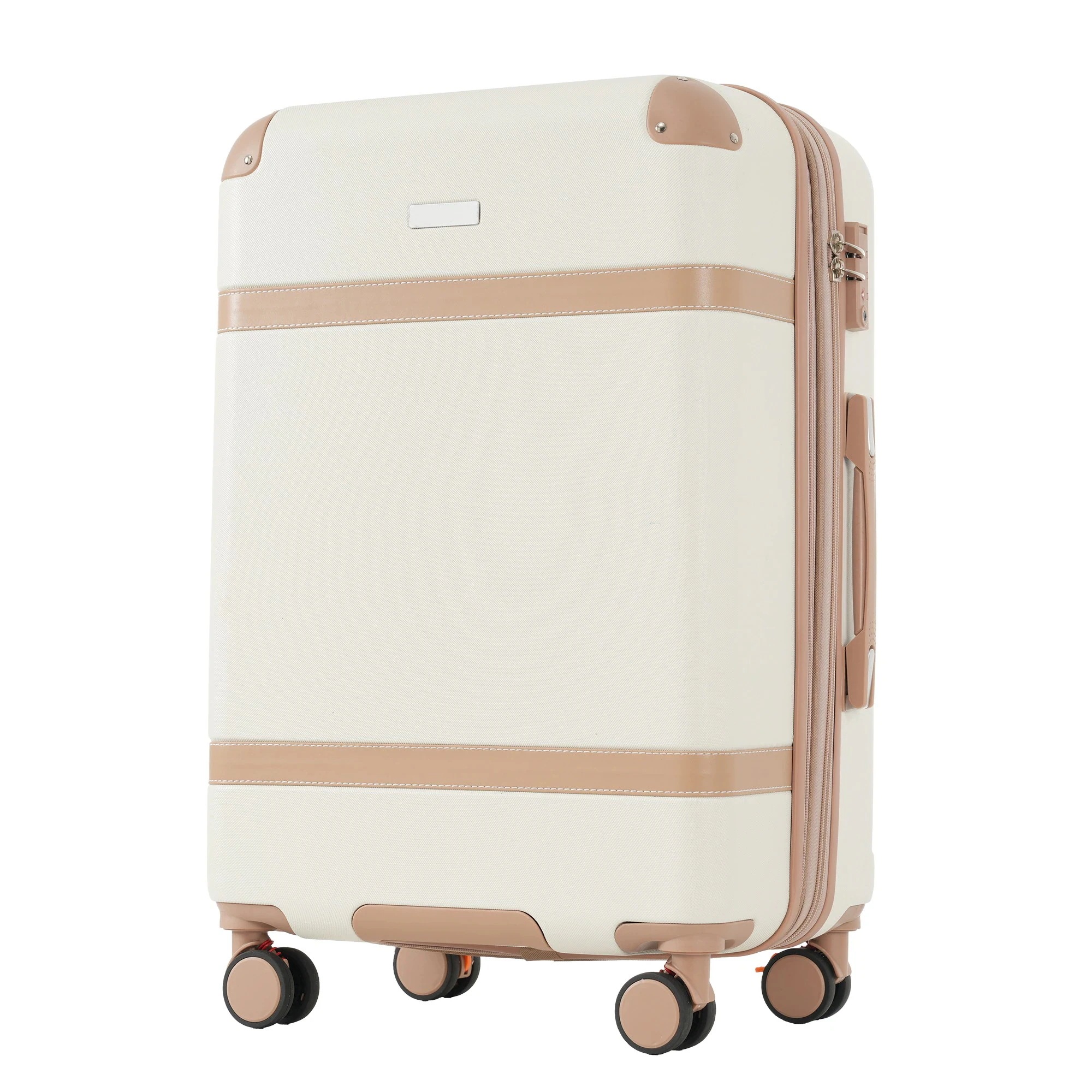 スーツケース Lサイズ キャリーケース キャリーバッグ ストッパー付き 容量拡張機能 フック式底足 TSAロック搭載 大型 suitcaseGG3450 Ivory ABSG34