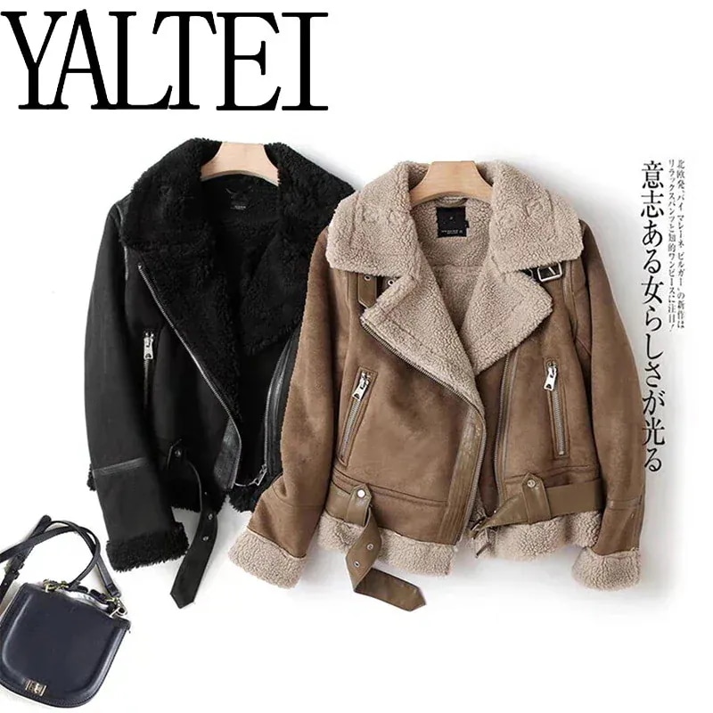 新作両面着用ファー一体型ディアベルベット厚手レディースアウター ファー 毛皮アウター