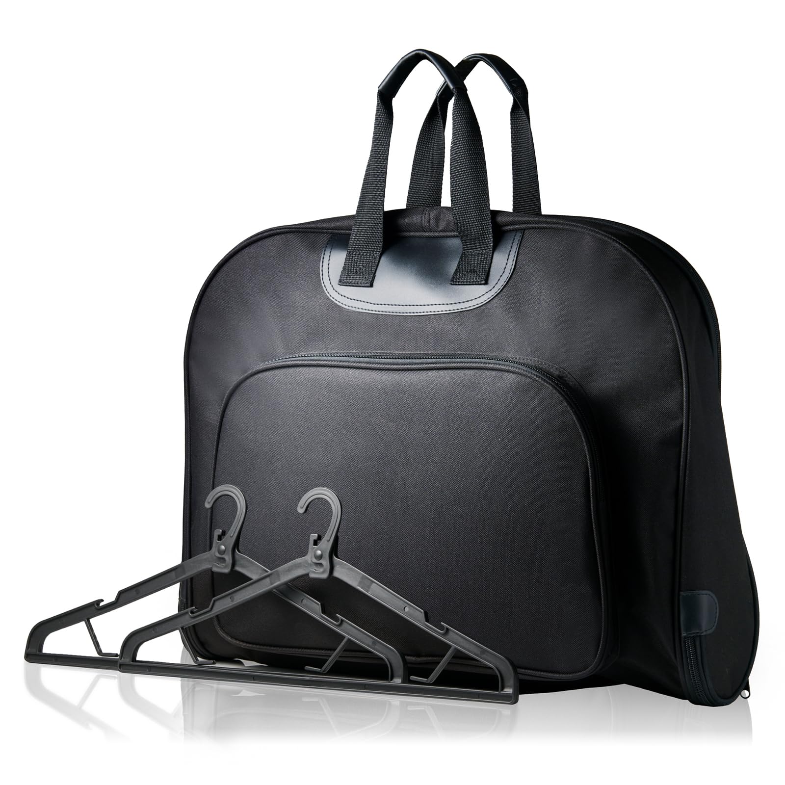 [グレヴィオ] 一流の鞄職人が作る ガーメントバッグ 2着用 防水 型くずれ防止 ポケット付き ガーメントケース 0L 43 cm ブラック