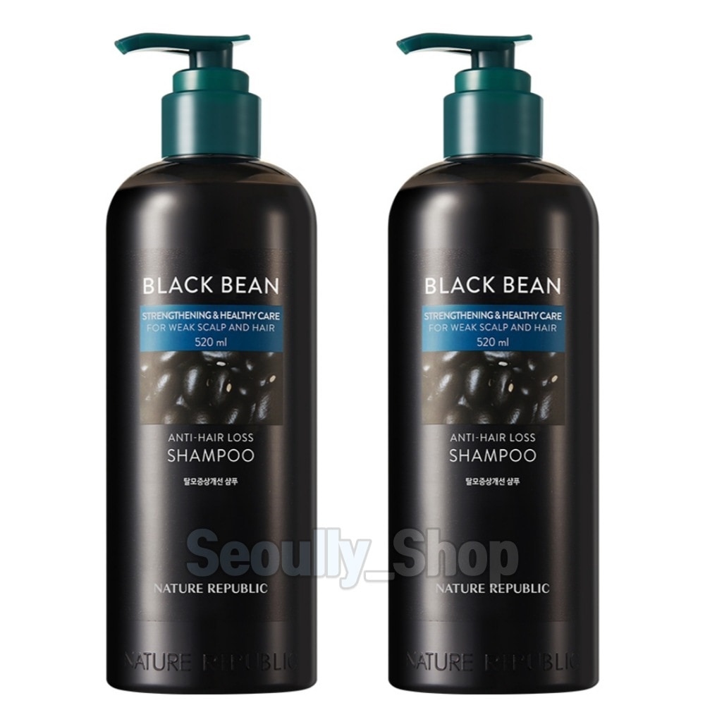 ブラックビーン 脱毛症 症状 緩和 頭皮ケア シャンプー, 大容量 520ml 2ea