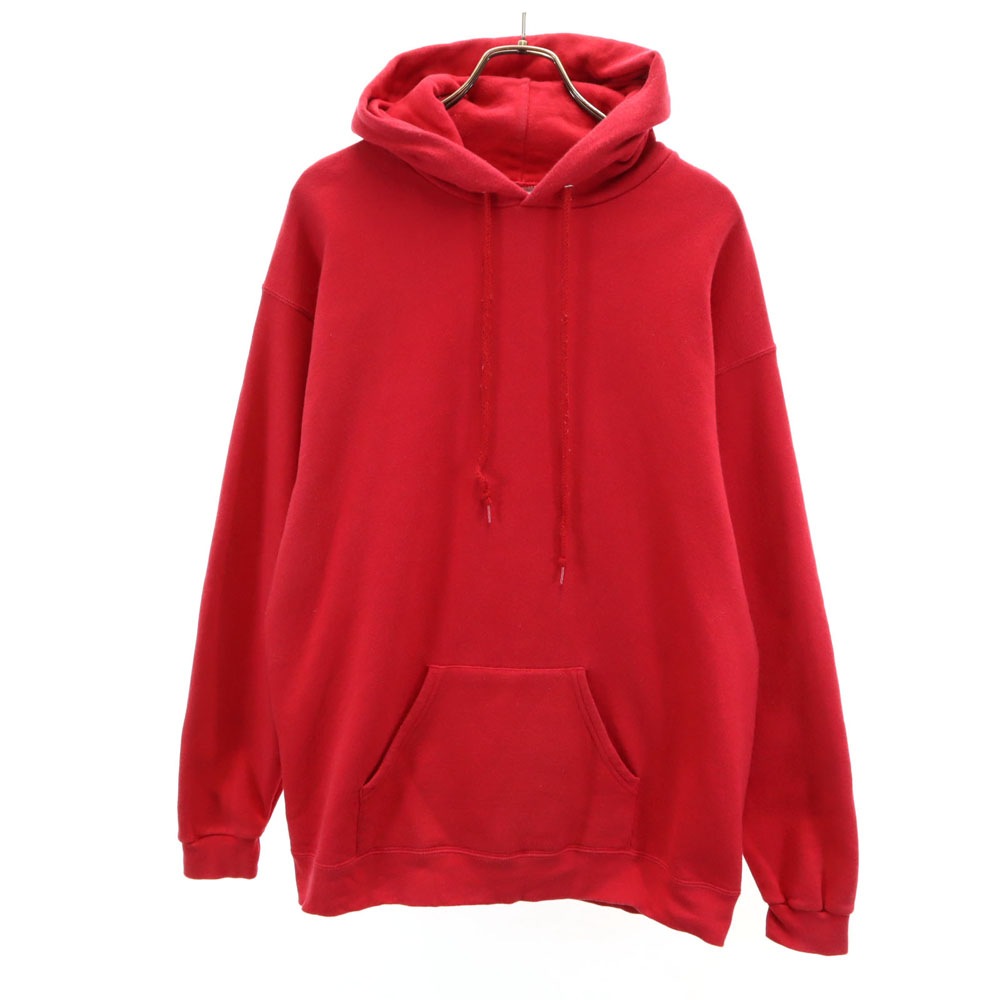 90s オールド 長袖 スウェットパーカー L レッド 裏起毛 メンズ 古着