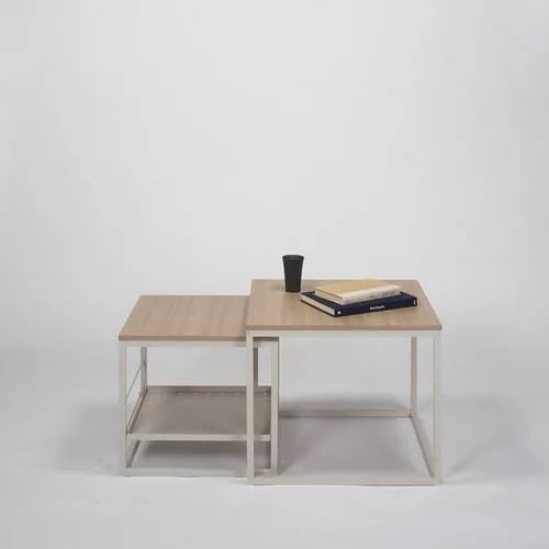 ヤマダオリジナル ディスプレイセンターテーブル（2個セット)「ミュクレ」 ナチュラル