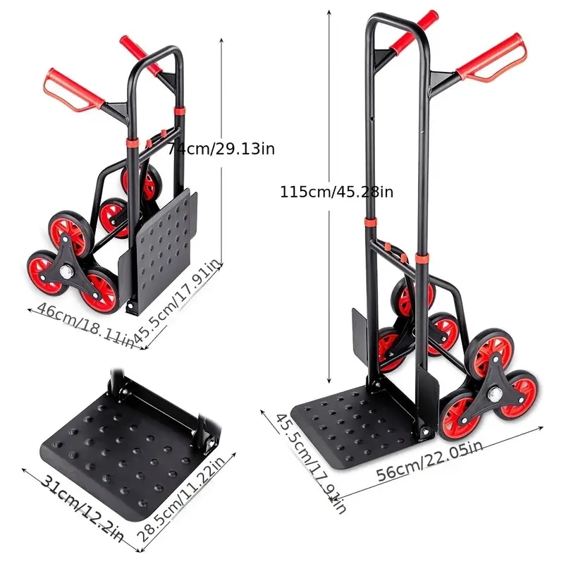 キャリーカート台車 階段台車 台車 キャリーカート 折りたたみ 組み立て不要 頑丈 アウトドア 小さい 荷物運搬 倉庫農業輸送ショッピング防災用引っ越し 旅行キャンプ アウトドア（レッド 5,064円