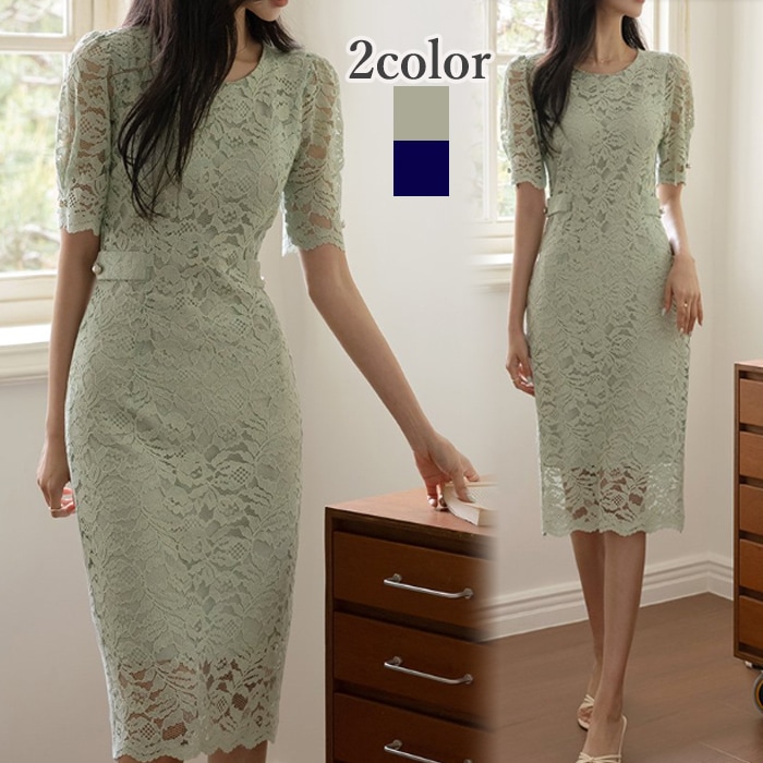 ワンピース 結婚式 パーティードレス レースワンピース 夏 春