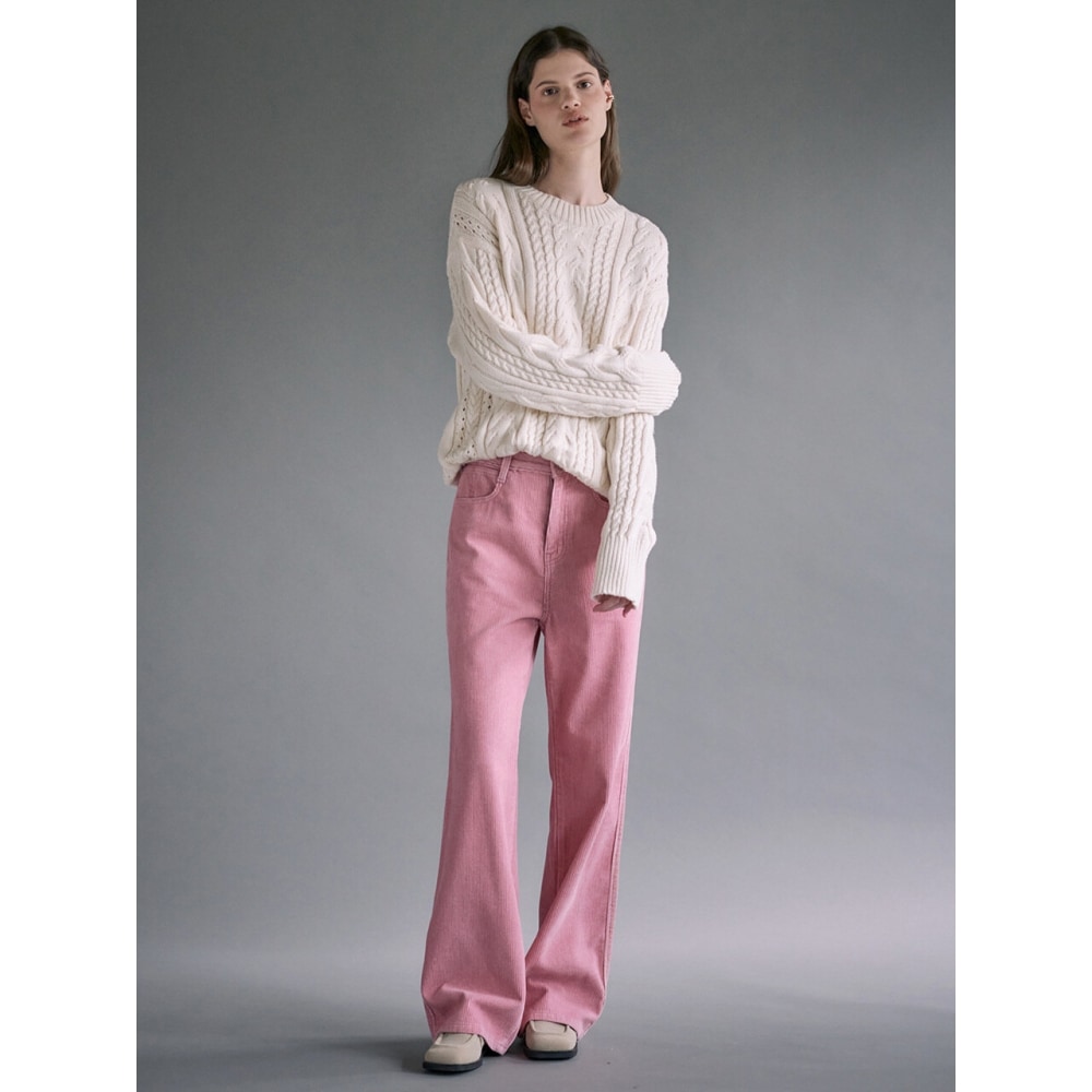 LOEUVRE ピグメントコーデュロイワイドパンツ SW3WL451 72