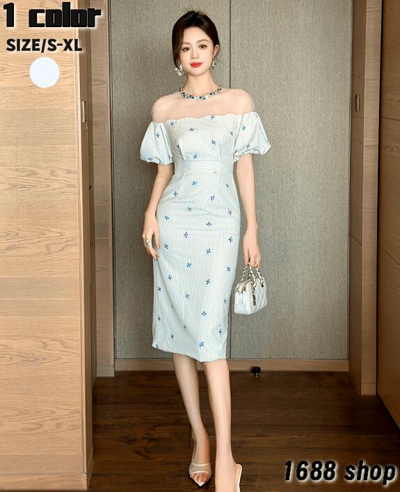 【高品質の製品】2025　ミニワンピース タイトワンピース 姫系ワンピース　フレアワンピース　シフォン　ワンピース インポート ミニ丈 エレガント　アシンメトリー シンプル パーティドレス 半袖 お嬢