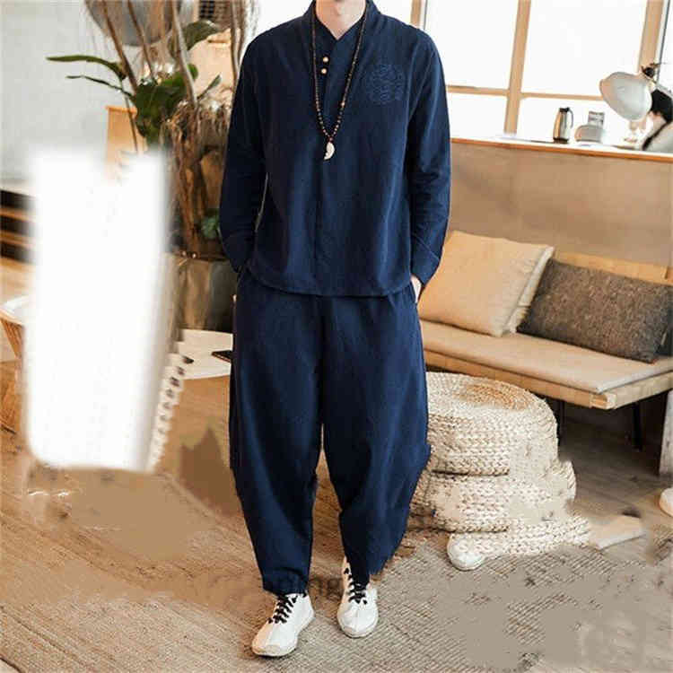 セットアップ メンズ ジャージ サルエルパンツ 刺繍 上下セット 麻 スウェット 五分袖 カジュアル セットアップ 無地 部屋着 大きいサイズ