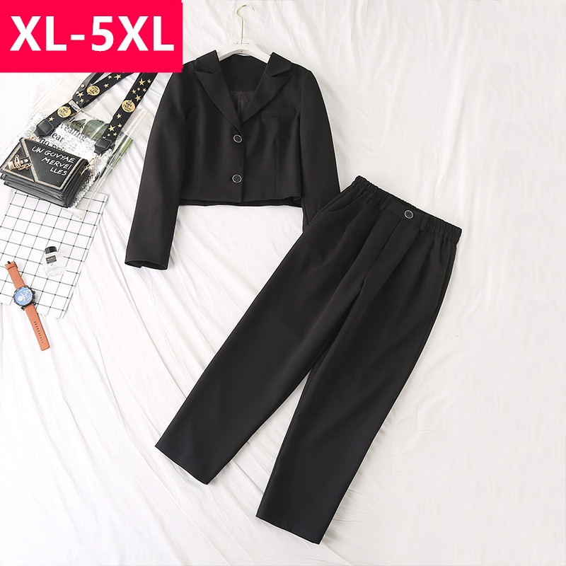 XL-5XL：100KGまで秋冬 パンツフォーマルスーツ レディース セットアップ ビジネス20代 黒 卒業式 入学式 結婚式 長袖 韓国 大きいサイズ 4L 5L 6L 5XL可愛い おしゃれ
