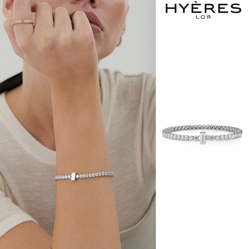 【HYERES LOR】23SS★ Essence Sl Tennis W Bezel 3.0 Bracelet HYERES LOR] Essence Silver Tennis (W) Bezel 3.0 Bracelet