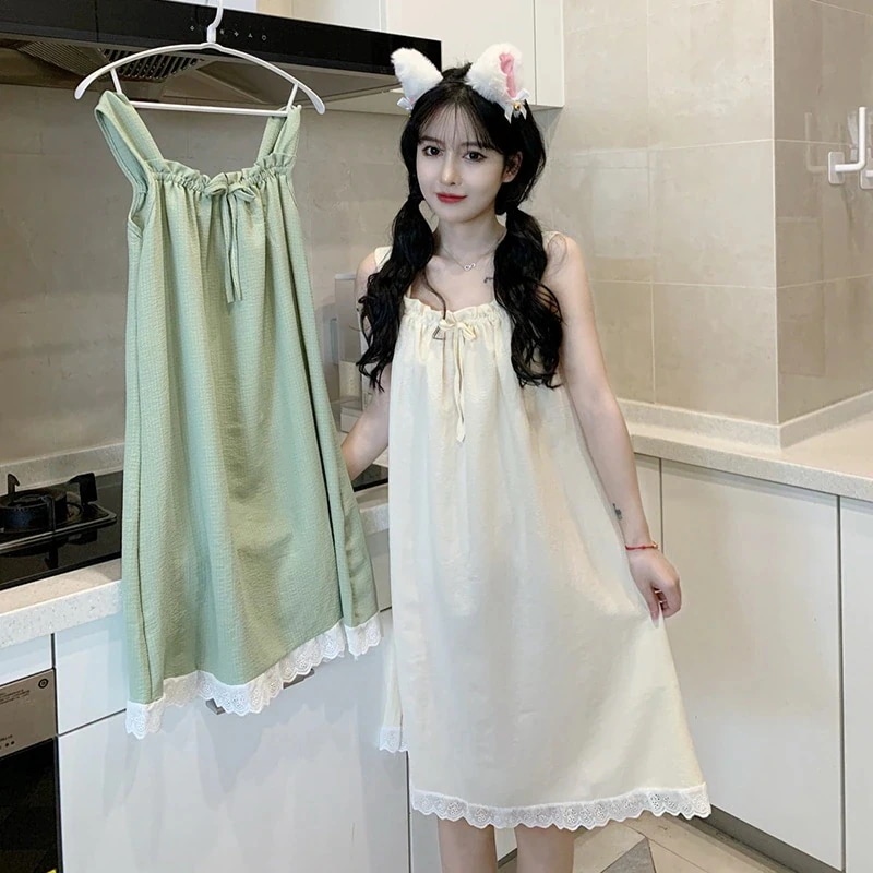 【急速出荷!】1つ買うと10個服 キャミソール ネグリジェ キュートパジャマ レディース 韓国風 キャミソール 凉感 無地