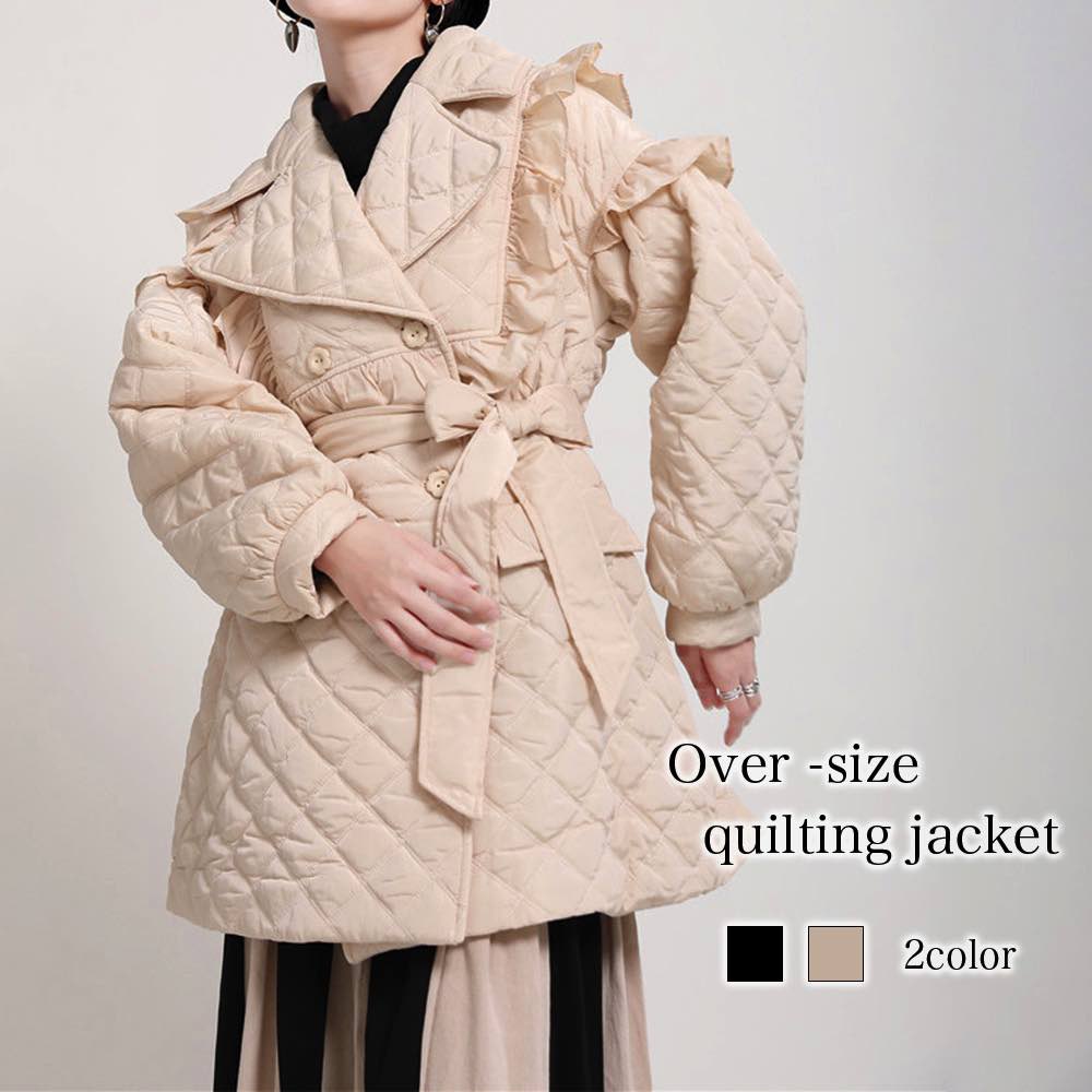 トレンチコート レディース オーバーサイズキルティングジャケット ショート モッズコート ステンカラーコート ビジネス ロングコート 秋 チェスターコート 春 スプリングコート 50代 ロング ブラン