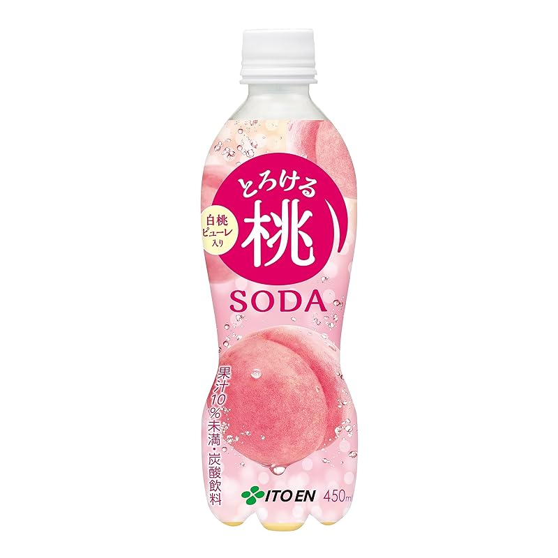 即納：伊藤園 とろける桃ソーダ 450ml×24本