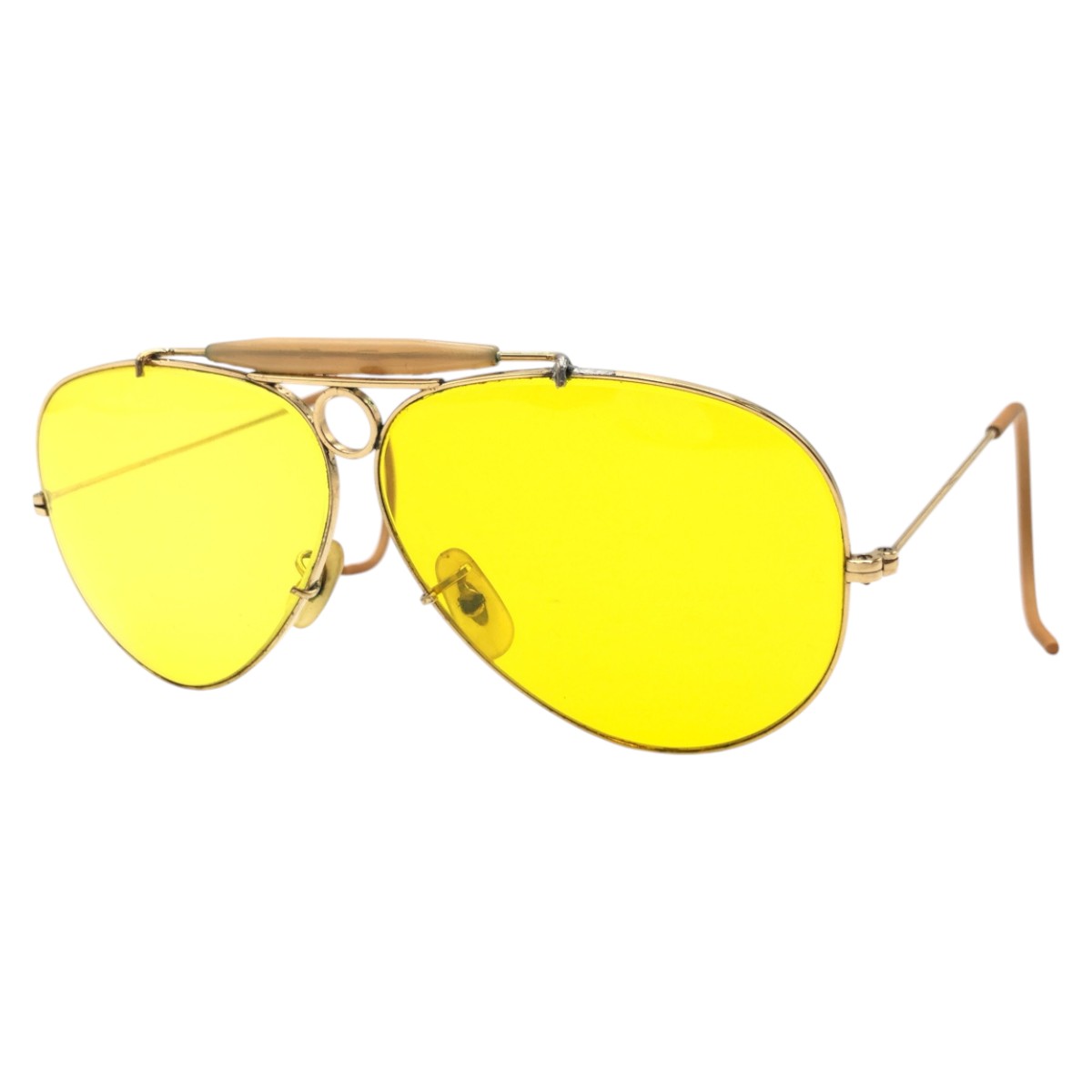 ヴィンテージ B&L RAY-BAN U.S.A シューター イエロー ゴールド メタル サングラス メンズ 410227