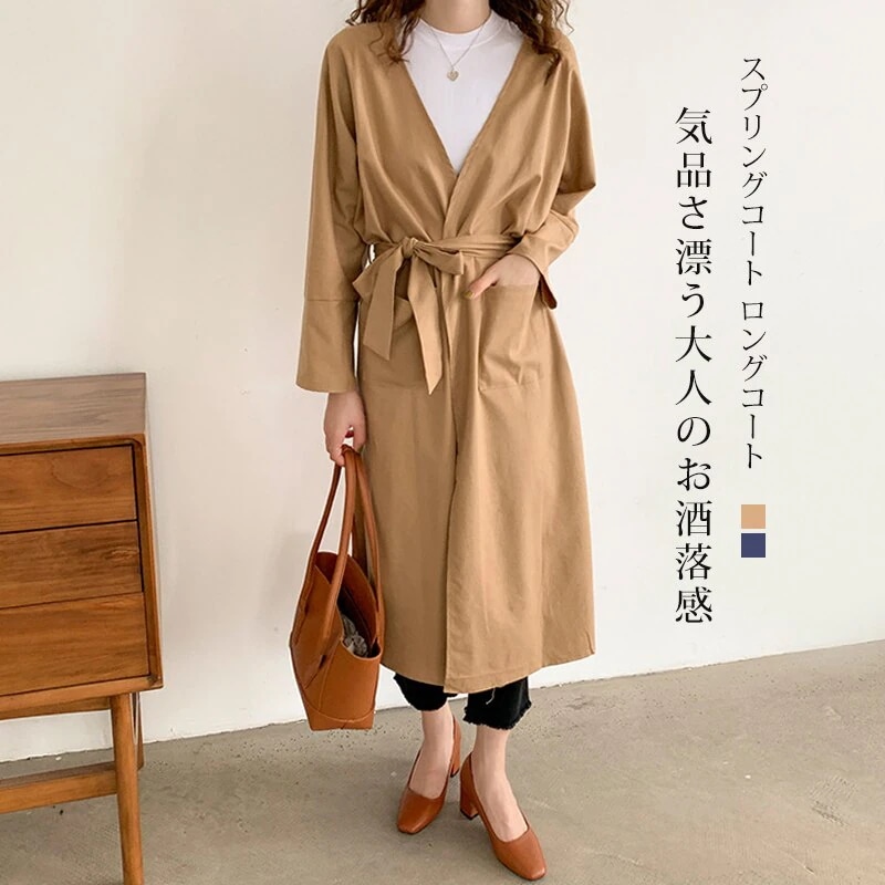 新入荷！ 秋トレンチコートスプリングコート薄コート秋アウターゆったり大きいサイズスプリングコートコートアウター