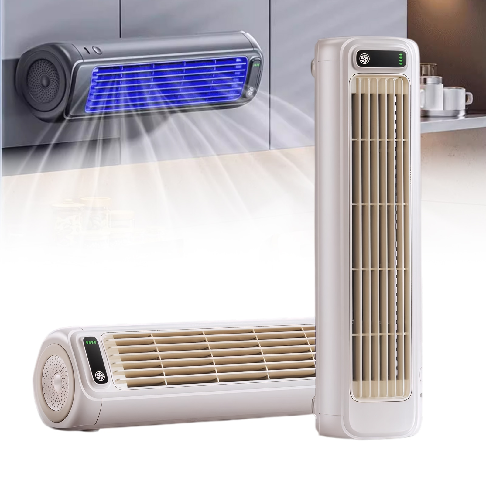 スポットクーラー 家庭用 ポータブルクーラー 小型 静音 風量調節3段階 充電式 2000mAh大容量