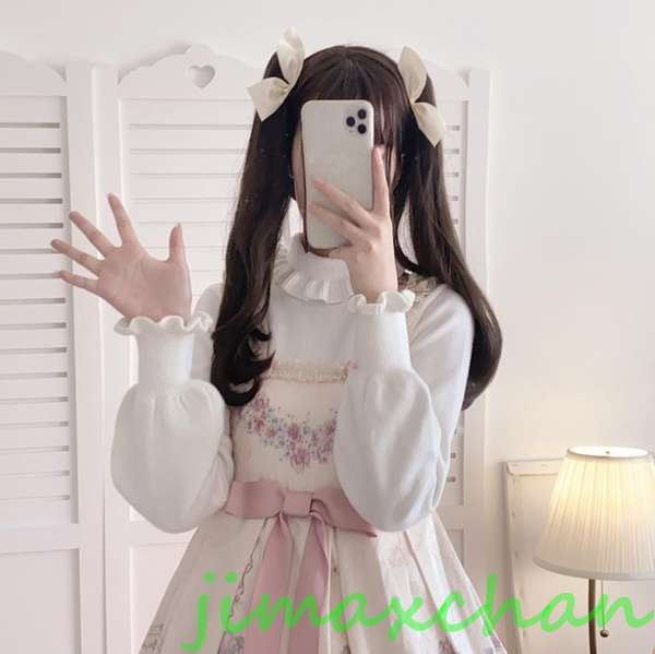 サマー　5色選/Lolita系　ロリータ 秋冬/ブラウス セーター　ニット　長袖 トップス ホワイト ブラック 萌え レディース ゴスロリ ロリータファッション　変装　トップス　ホワイト　ブラック