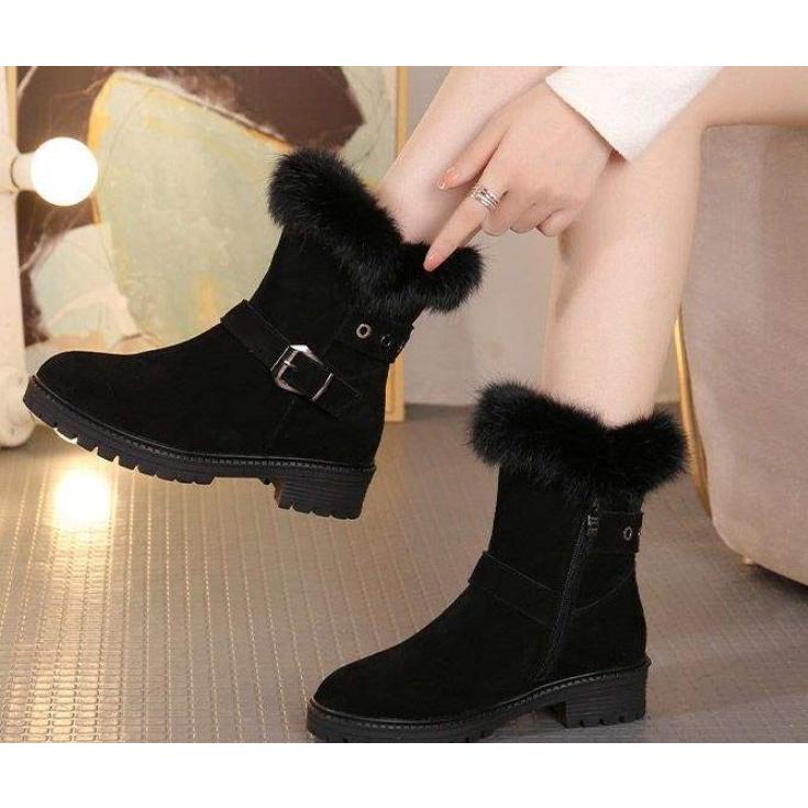 年末钜惠スノーブーツ レディース メンズ 防水 防寒 滑り止め ウィンターブーツ 男女兼用 ふわふわ ボリューム感 可愛い かわいい オシャレ グリーン 黒 おしゃれ 防滑 5,596円