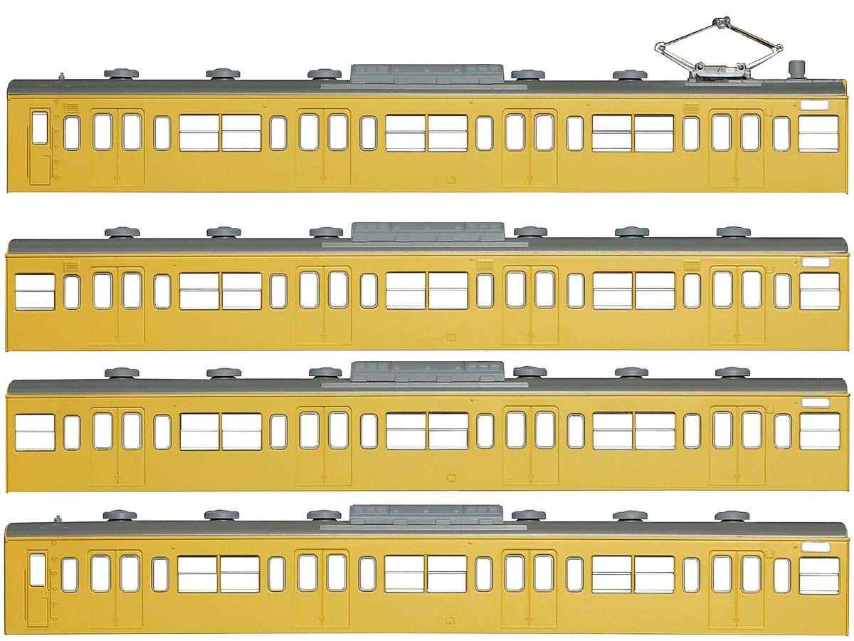 グリーンマックス 【再生産】(N) 18014 国鉄(JR)103系(低運・非ユニット窓・冷改車・カナリア) 基本4両編成ボディキットB(着色済み組立キット) GM 18013 103ケイ テイウン