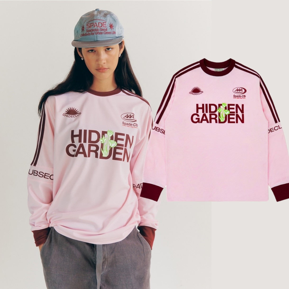 [韓国ファッション] SCS Foot ball T-Shirt - Pink