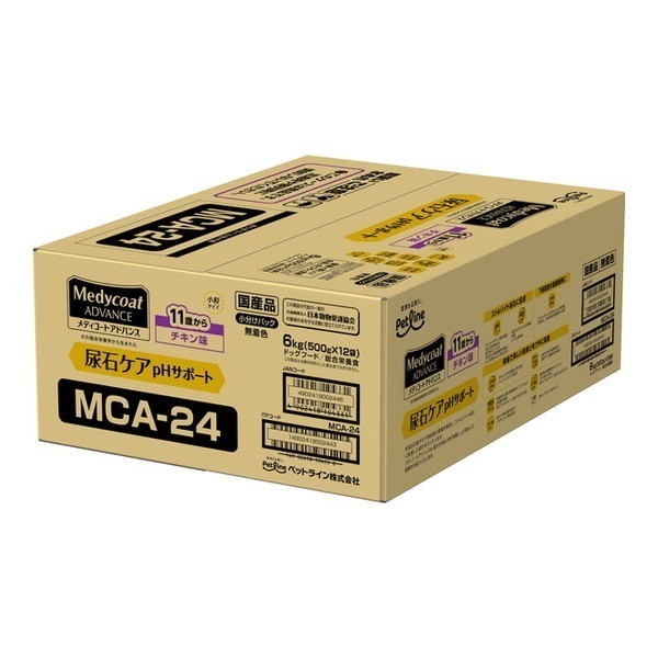 ペットライン メディコートアドバンス 尿石ケア pHサポート 11歳から 6kg (500g12)