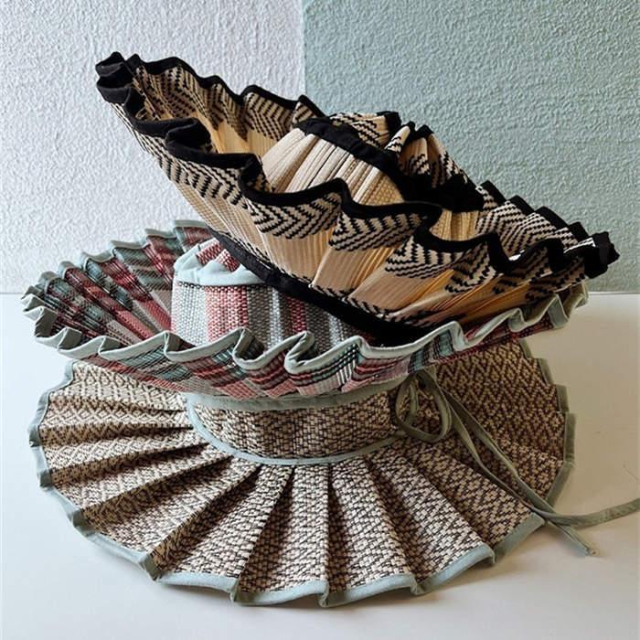 利用可能なポイント 帽子 レディース uvカットハット つば広 夏 幾何学柄 折りたたみ 麦わら帽子 ストローハット あご紐 小さいサイズ キッズ 小顔 日焼け防止 大人 ハット 店舗をフォローしてク 5,240円