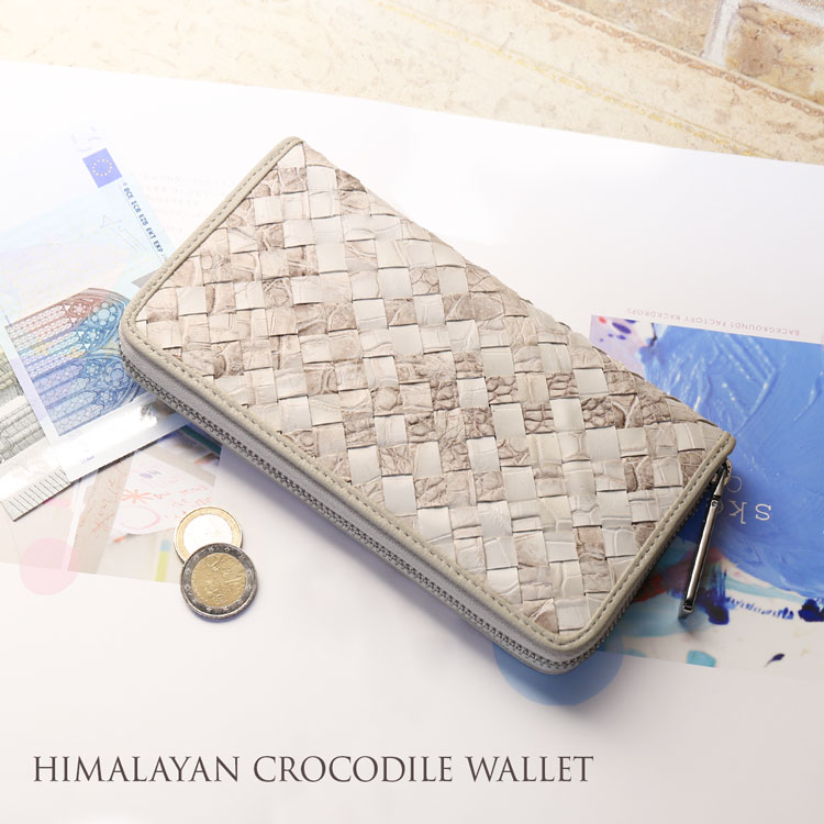 ヒマラヤクロコダイルレザー長財布メッシュイントレチャート