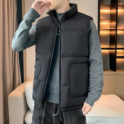 Qoo10] 入庫中綿ベストメンズダウンベストベスト防
