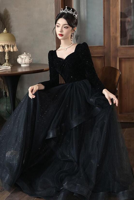 ドレス 大人 ピアノ 発表会 ロング丈 キラキラ ぽっちゃり 大きいサイズ イブニングドレス 演奏会 ピアノ発表会 袖付き ワンピース女子会 誕生日会 大人可愛い 成人式 パーティードレス SS-3L