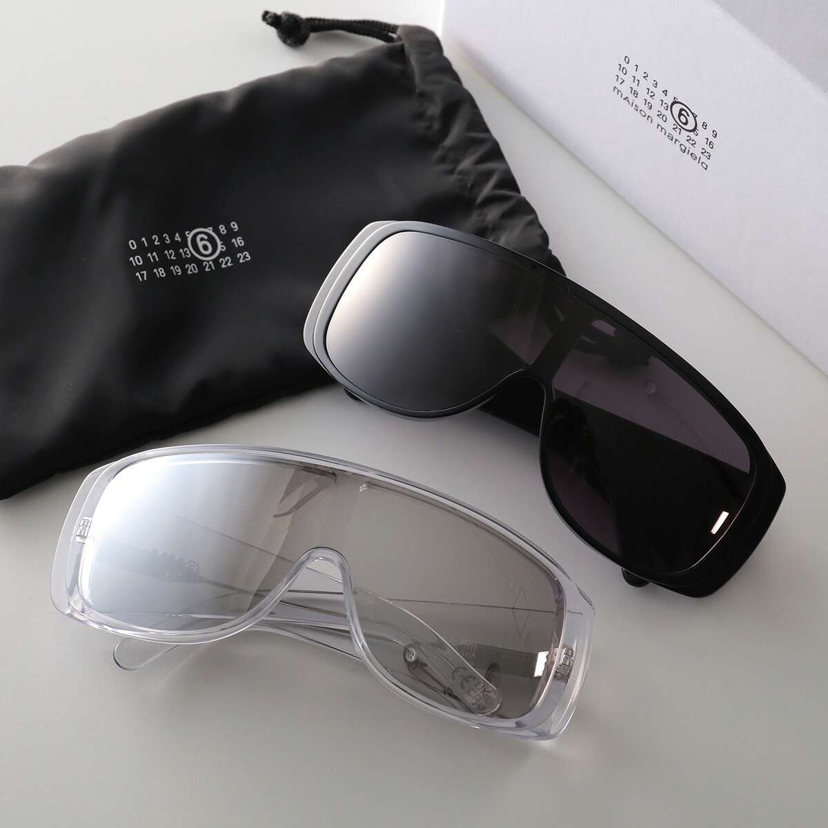 MM6 エムエムシックス メゾンマルジェラ サングラス Show ショウ S33YC0056 M10067 P55 T4I メンズ ティアドロップ型 ゴーグル セルフレーム フルリム ロゴ