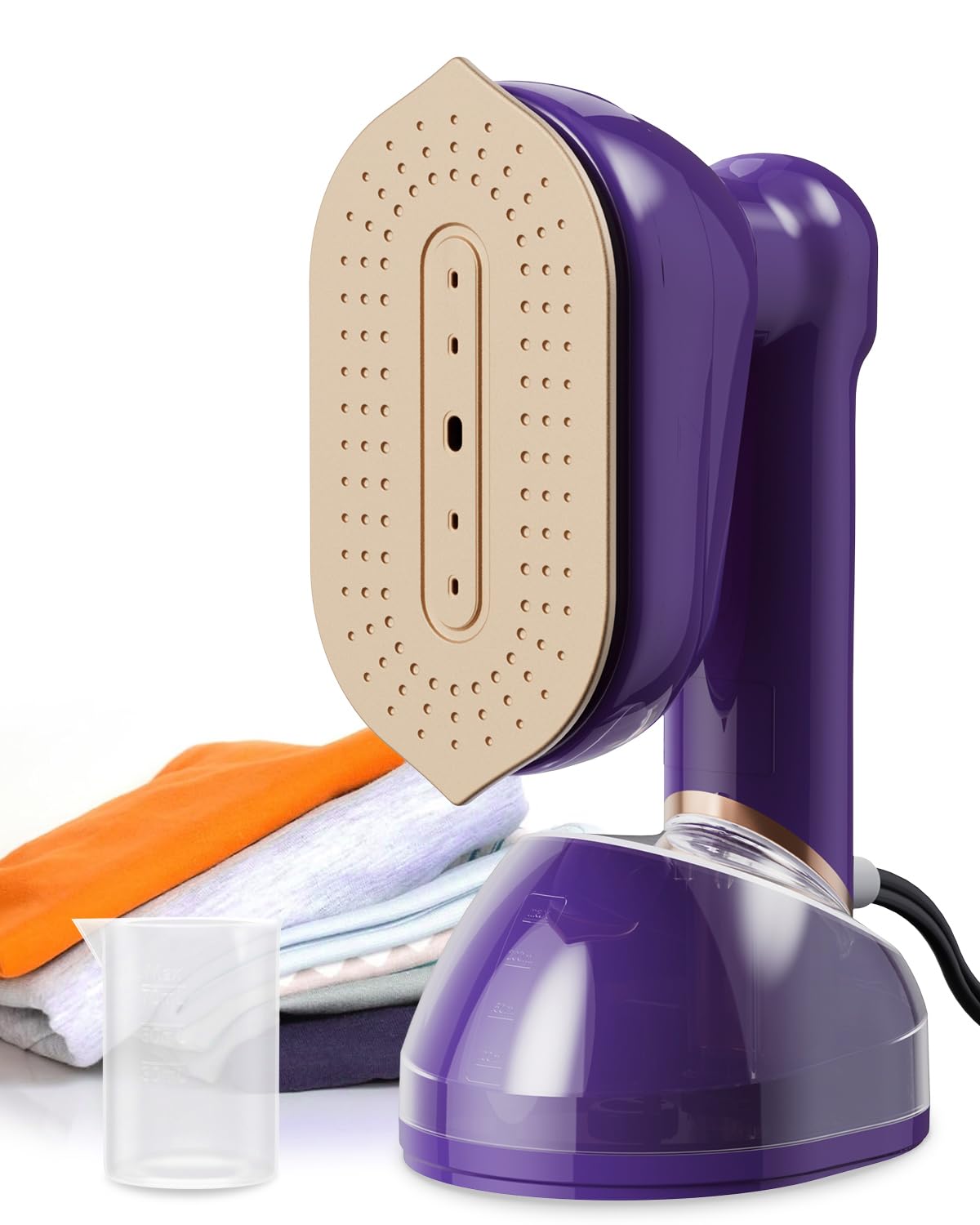 スチームアイロン 【2024業界新スタンドなしスタンディングデザイン】 CPWORLD 1台4役 衣類スチーマー スチームアイロン 20秒クイックスタート 3段階スチーム量調整 スマート表示画面 1