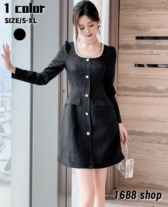 最終在庫2025 タイトワンピース 姫系ワンピース　シンプル　ワンピース インポート ひざ丈 ミドル丈 エレガント　韓国ファッション シンプル Vネック パーティドレス 長袖　お嬢様 セクシー ミニワ