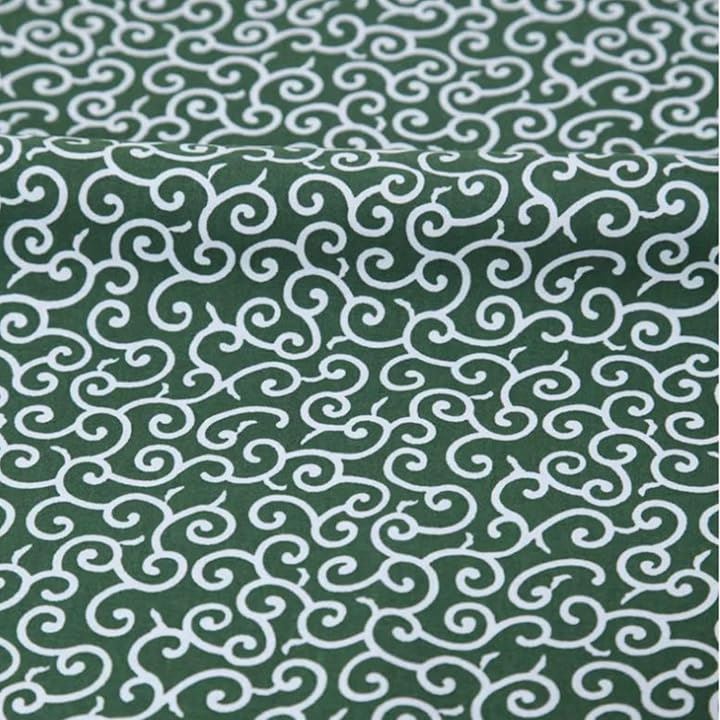 唐草模様 生地 コットン 幅148cm 綿100％ 和柄 からくさ 布(グリーン, 3m)