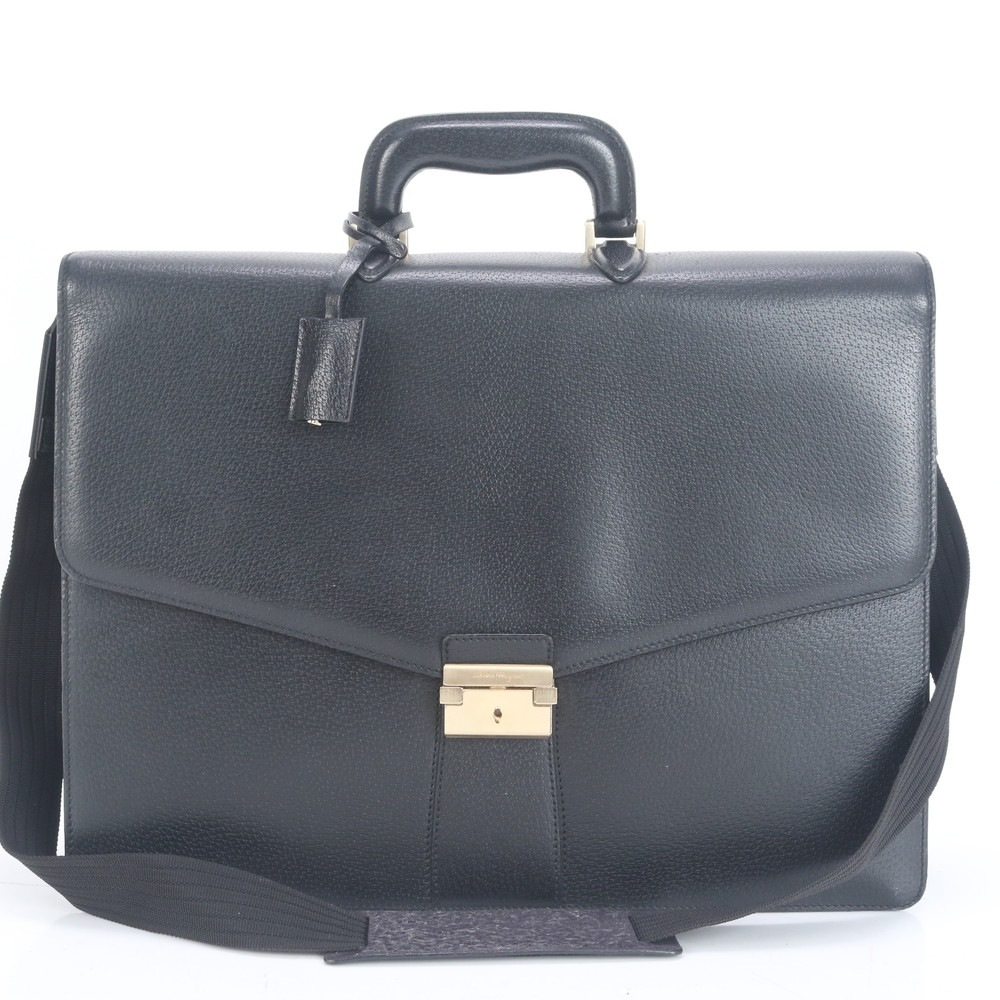 美品 レザー 2WAY ビジネス バッグ 斜め掛け 書類鞄 ブリーフケース トート 通勤 ショルダー A4 メンズ ECE CN3-5 中古