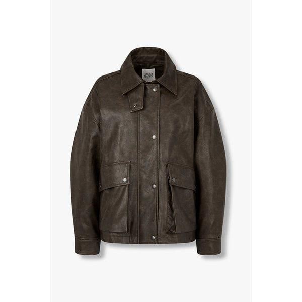 シンセティックレザーハーフジャンパー(9175361971)