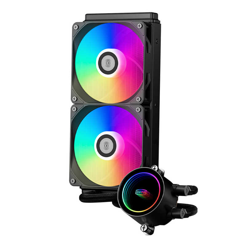 PCCOOLER　水冷CPUクーラー 120mmファンx2 ［LGA115X/1200/1700/1851/20XX・AM4/AM5］　DA240-ARGB-BK