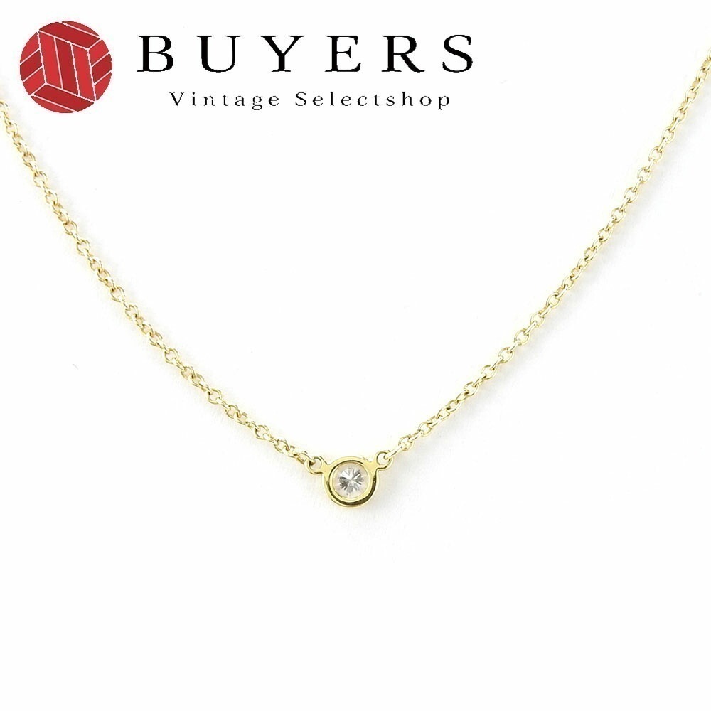 中古 ティファニー ネックレス バイザヤード 750 K18 YG イエローゴールド ダイヤモンド アクセサリー ジュエリー 小物 エルサペレッティ レディース 女性 TIFFANY＆Co. nec
