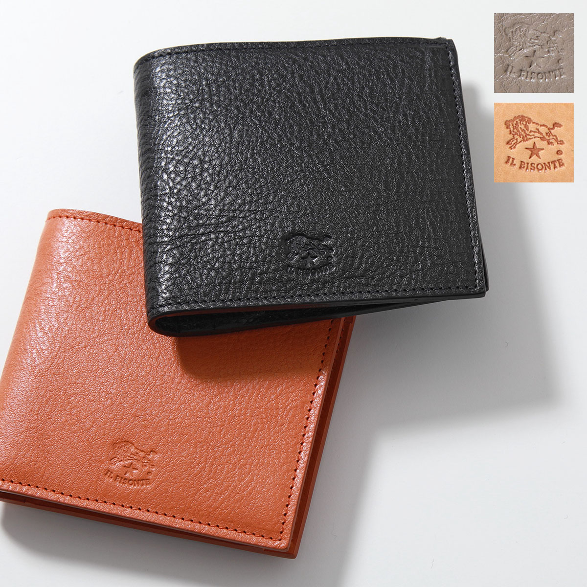 IL BISONTE イルビゾンテ 二つ折り財布 SBW069 PV0001 メンズ レザー ミニ財布 小銭入れあり カラー4色