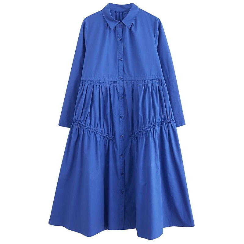 服レディース大きいサイズ長袖シャツワンピースロング韓国ファッション着痩せ効果23人気新作福袋