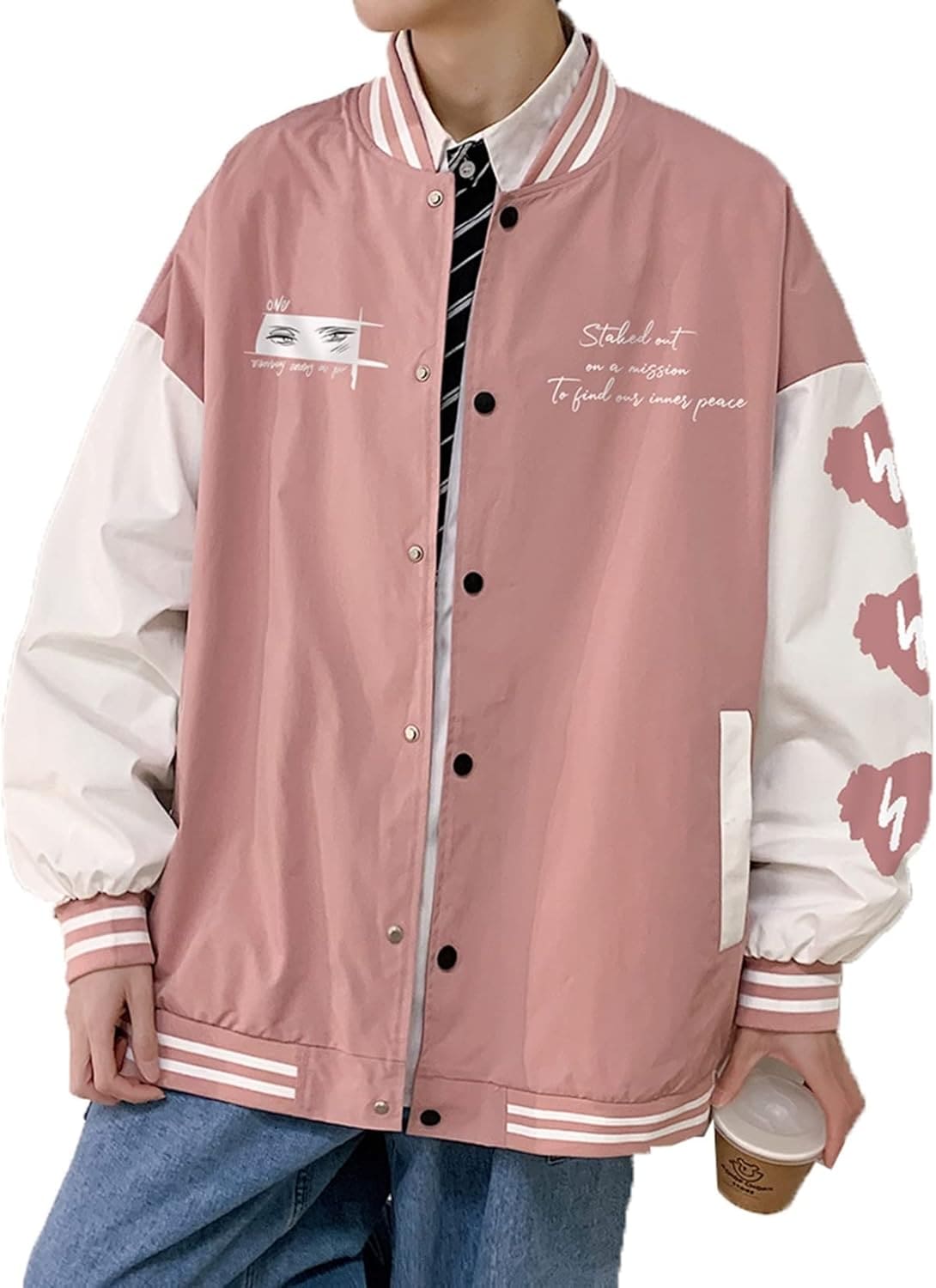 スタジアムジャンパー メンズ ジャケット スタジャン カジュアル 防風防寒 立ち襟 春秋服 オシャレ バイカラー 個性的 大きいサイズ 羽織り アウター ユニセックス 原宿系 ストリート ア