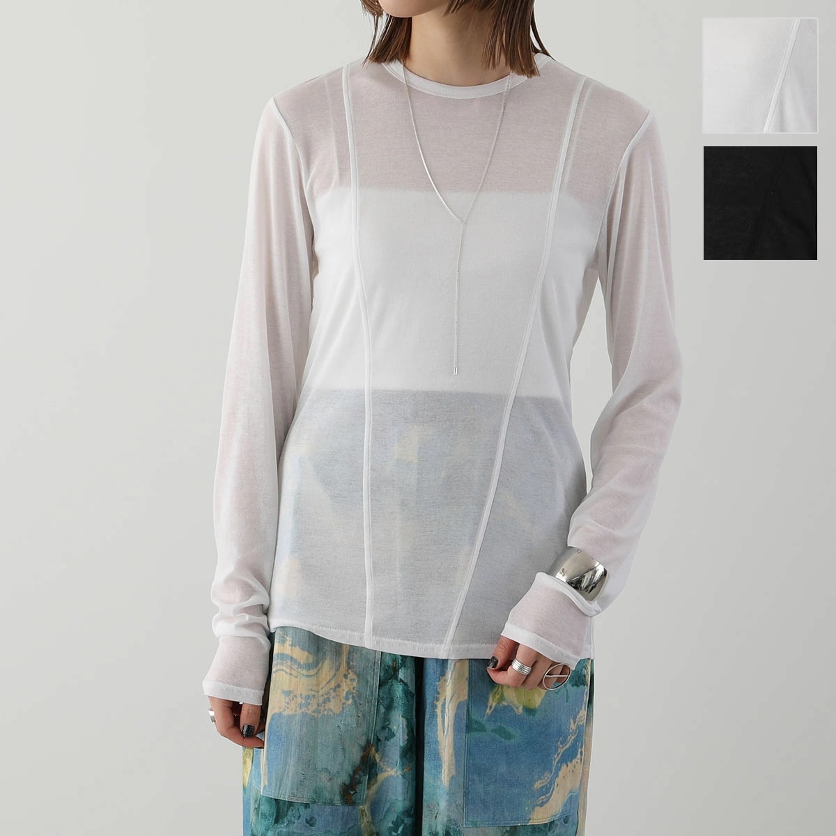 IHATOV イーハトーブ Tシャツ High twist cotton gauze long sleeve T IH07-24SS-46413 レディース 長袖 ロンT カットソー コットン シアー 14,545円