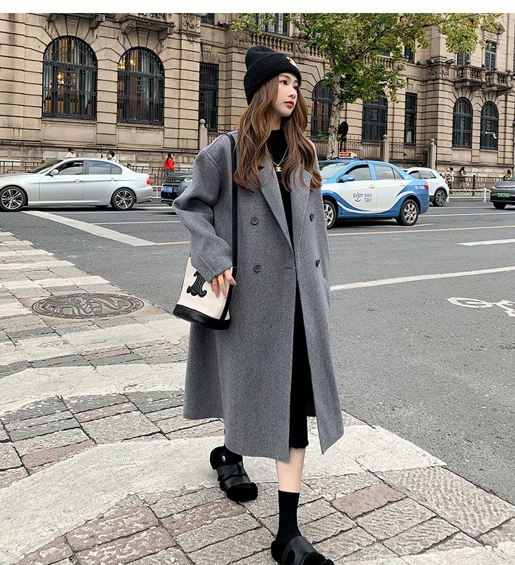 韓国ファッション レディース 秋冬気質 ゆったりチェスターコート ロングコート秋冬