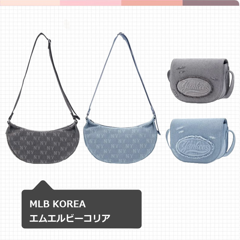 デニム クロスバッグ モノグラム デニム ホボバッグ 2color ショルダーバッグ ジャカード カジュアル 韓国 ブランド 正規品