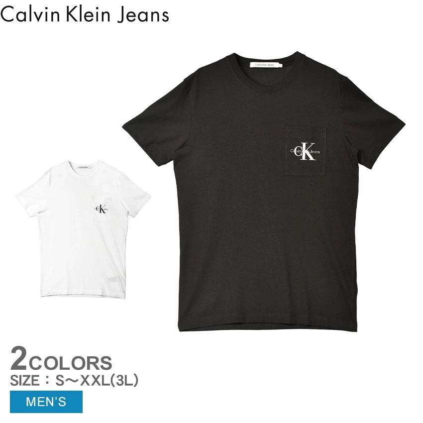 メンズ CK 半袖 ブランド トップス Tシャツ ポケット ロゴ クルーネック ワンポイント おしゃれ MONOLOGO PKT S／S TEE J30J320936 人気